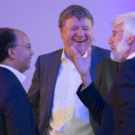 Sprekers Kilian Wawoe, Hans de Jong en Erik Scherder in gesprek Sprekers Kilian Wawoe, Hans de Jong en Erik Scherder in gesprek